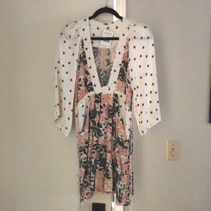 Free People Ivory Combo Dress / Size XS